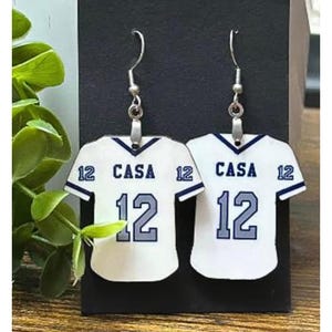 Football earrings, Necklace, Football Jersey earrings, homecoming, Jersey earrings, school spirit earrings, football mom
