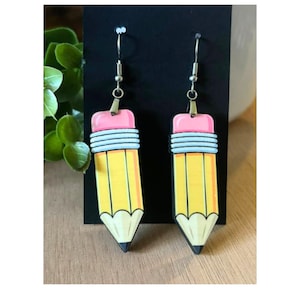 Pencil Earrings, Teacher Earrings, School Earrings, Back to School, Personalized, Pencil Earring, New Teacher Earrings, Pencil