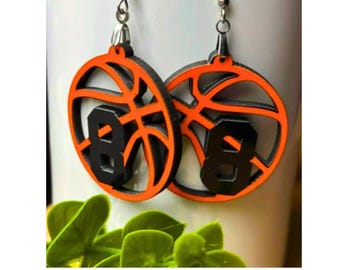 Basketball Earrings, High School Sport Earrings, Custom Sport Earrings, Basketball Gift, Basketball Mom, Game Day Earrings