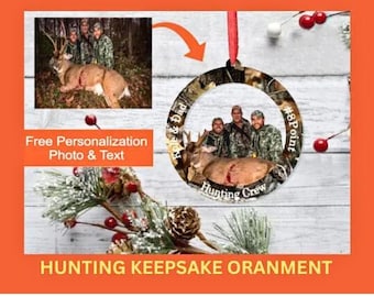 Hunting Ornament, Deer Hunt, Deer Ornament, Camo Ornament, Deer hunting ornament, sportsman, personalized hunting, keepsake