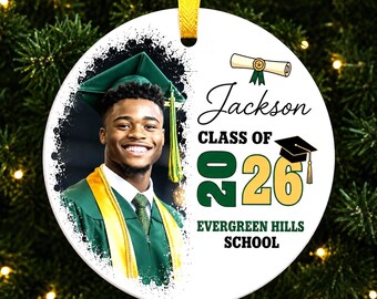 Graduation Ornament, Personalized Graduation Ornament, College High School Graduation Photo Ornament, Graduation Gift, Class Of 2026 Senior