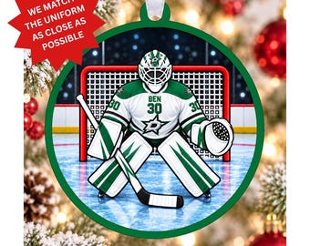 Hockey Ornament, Hockey Jersey Ornament, Hockey gift, Christmas Ornament, Holiday, Christmas, Hockey keepsake Personalized Ornament