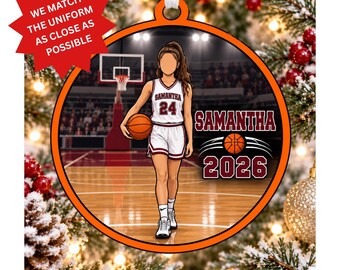 Basketball Ornament, High School basketball, Photo Ornament, Personalized Ornament, High School, Ornament, Christmas Ornament