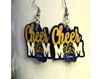 Dance Earrings, Cheerleader Earrings, High Schol Dance Earrings, Cheer Earrings, Cheer Mom Earrings, Dance mom Earrings