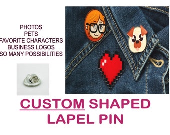 FREE PERSONALIZATION Custom Lapel Pin or Magnet Brooch