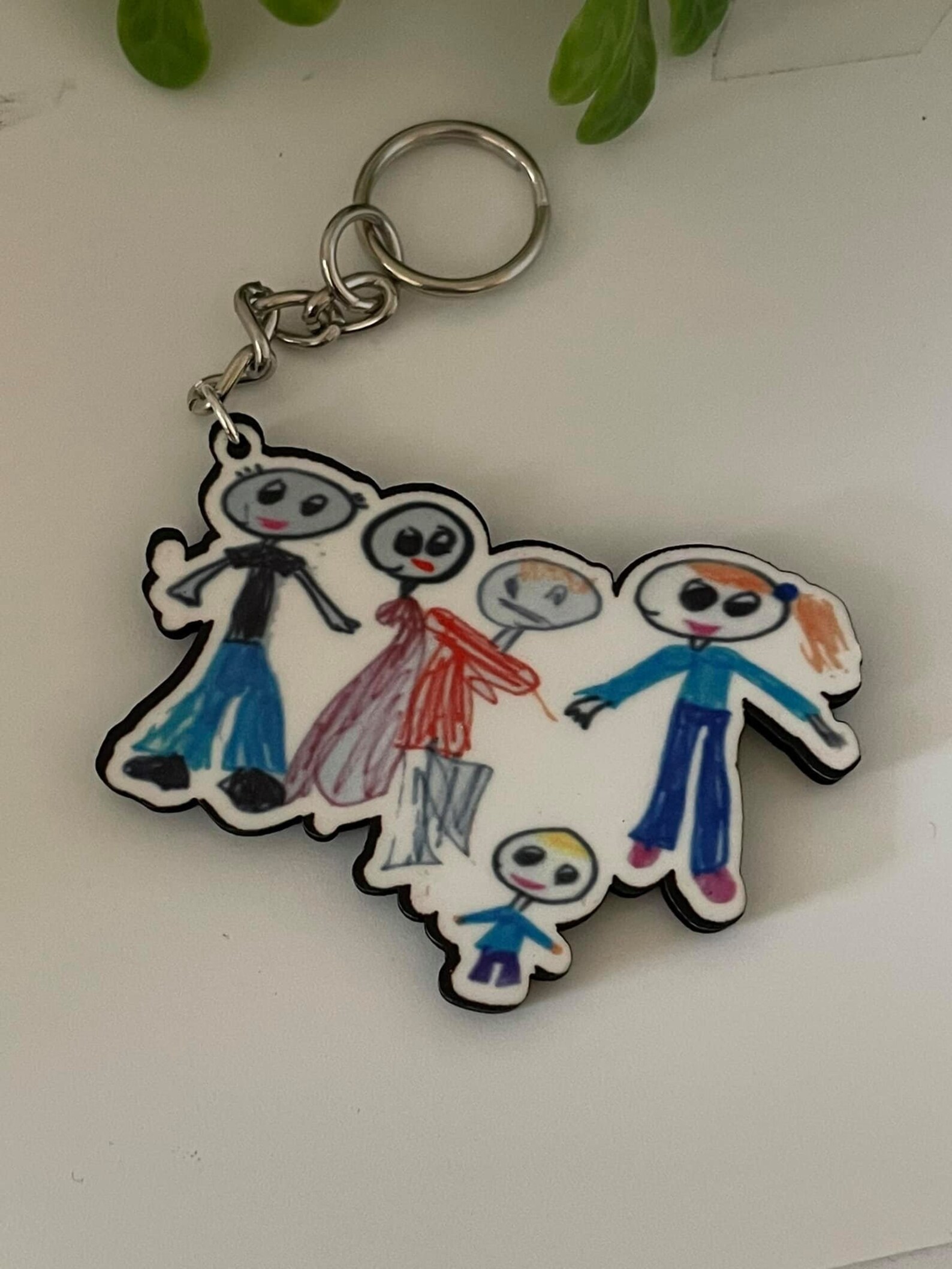 Custom Personalized Kids Drawing Printed Keychain / Your Etsy