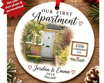 First Apartment Ornament, Our New Home Ornament, Apartment Photo Ornament, Personalized Ornament, Housewarming Gift , Real Estate Client