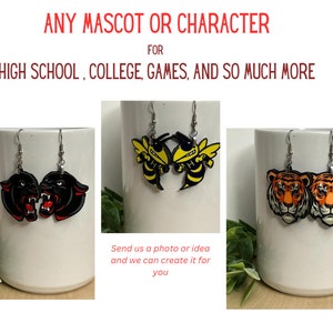Mascot Earrings, Team earrings, Sport Spirit earrings, Game Day Earrings, Cutout Earrings, Homecoming, Team Spirit, Earrings