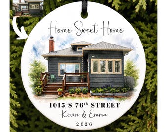 New Home Photo Ornament, Personalized New Home Ornament, Custom House Address Ornament, Housewarming Gift, Realtor Client Gift
