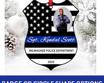 Police Memorial Ornament, Personalized Police Ornament, End of Watch Ornament, Police Memorial, Fallen Officer, EOW Ornament