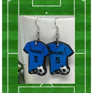 Soccer Earrings, Custom Soccer Jersey Earrings, soccer Jersey Earrings, jersey Earrings, soccer mom