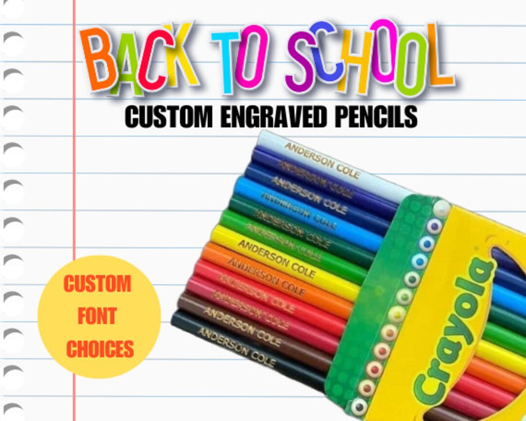 Engraved Color Pencils, Engraved Crayons Engraved Pencils, Colored