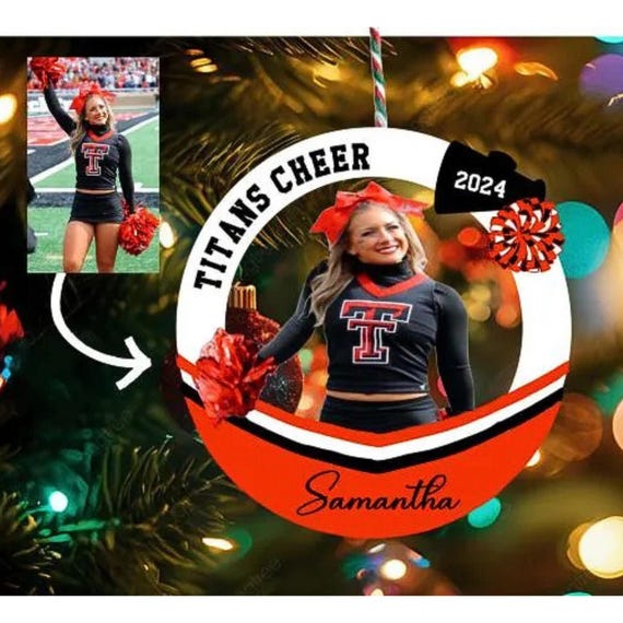Cheer Ornament , Dance Ornament,  Cheerleader Ornament, Pom Pom ORNAMENT, Christmas , Holidays, High School Ornament , Keepsake Ornament
