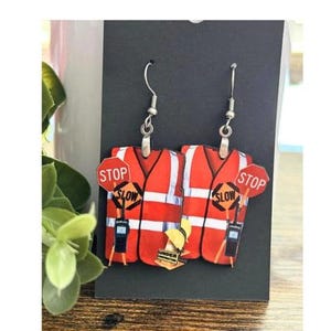 Engineering Earrings, Construction Earrings, Road Safety Earrings, Safety jacket Earrings, Quality Earring, Industrial Earrings