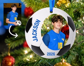 Soccer Ornament, Personalized Soccer Ornament, Personalized Photo Ornament, Keepsake Ornament, Christmas Ornament, Holiday, Soccer Keepsake