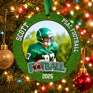 Personalized Football Ornament, High School, Photo Ornament, Personalized Ornament, High School Ornament, Ornament, Christmas Ornament