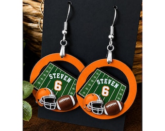Football Earrings, Photo Earrings, Football, Team Spirit, Photo Earrings, Football Mom, Homecoming, Senior Night