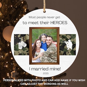 Custom Military Ornament, Military Ornament, Gift for Military, Christmas Ornaments, Military Gift, Photo Ornament, Army, Navy, Marines