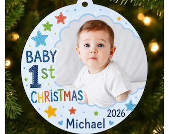 Baby First Christmas, Personalized Baby Ornament, Baby Ornament, Announcement, Child's 1st Christmas Gifts Baby , New Baby Ornament