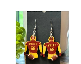 Football earrings, Necklace, school spirit, football mom, Football, custom football earrings, Team Spirit Earrings, Homecoming, Football mom
