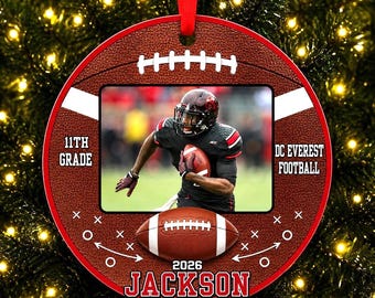 Football Ornament, Personalized Football ornament - Photo Ornament, Personalized Ornament, High School Ornament, Christmas Ornament