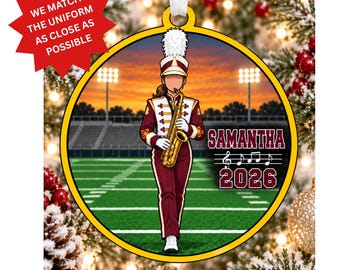 Band Ornament - Marching Band ornament - Band Photo - Band Keepsake Ornament, Marching Band Keepsake, Christmas Ornament