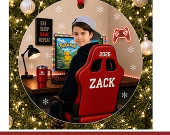 Gamer Ornament, Personalized gamer ornament, Custom gaming gift, Video Game Tree Decorations, Video Game Stocking Stuffer