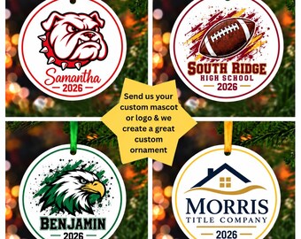 Personalized School Ornament, Mascot Ornament, College Ornament, High School Ornament, State Ornament, Mascot, College Keepsake Ornament