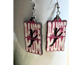 Dance mom Earrings, Dance Earrings, Cheerleader Earrings, Dance Earrings, Game Day Earrings, Personalized Earrings