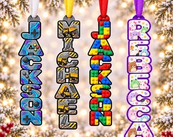CUSTOM THEME kids ornament. Personalized Kids Ornament, Name Ornament, kids name ornament