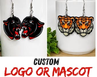 Mascot Earrings, Team earrings, Logo keychain, Game Day Earrings, Sport Mascot Earrings, Homecoming, Team Spirit, Earrings
