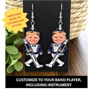 Marching Band Earrings, Custom Band Earrings, Band mom Earrings, High School Band, drums, trumpet, Clarinet, drum major