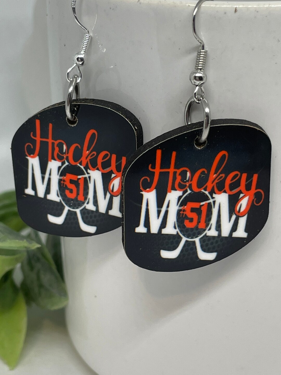 Customized Hockey Earring, Laserr Cut Earrings, Hockey Earring, Puck