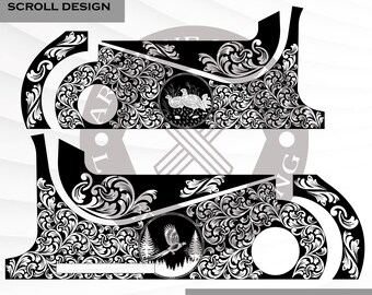 Franchi Instinct Sl 12 gauge scrollontwerp, rolwerk, svg-bestand, lasertag, lasermarkeerbestand, klaar voor Ezcad, voor lasergravure.