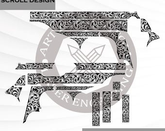 Walther P38 rolontwerp, rolwerk, svg-bestand, lasertag, lasermarkeerbestand, lasersnijden, klaar voor Ezcad, voor lasergravure.