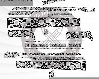 AK 47-rolontwerp, rolwerk, svg-bestand, lasertag, lasermarkeerbestand, lasersnijden, klaar voor Ezcad, voor lasergravure.