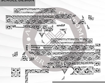 Beretta 92FS scroll gravure ontwerp, lasersnijden bestand (ai, svg, dxf, png)