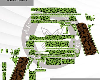 Colt Gold Cup-trofee met scrollgravure (SVG, AI, DXF)