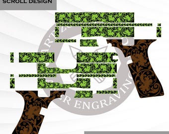 Glock 19 gen 5 Svg Scroll Design, Svg-bestand, Custom Art, Lasercutting-bestand, Ezcad klaar voor lasergravure.