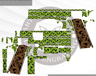 Colt 1911 Govt 38 super Scroll gravure ontwerp (svg, ai, dxf, png)