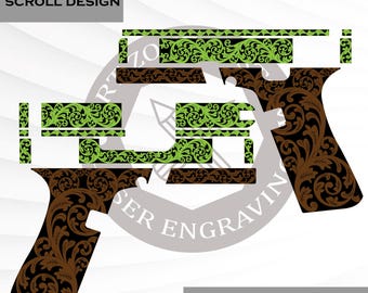 Glock 43X ontwerpbestand met scrollgravure (SVG, AI, DXF)