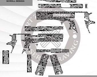 Colt Mk Iv-serie 70 Gvnt Model 45 automatisch kaliber rolontwerp, rolpatroon, SVG-bestand, lasertag, klaar voor Ezcad, voor lasergravure.