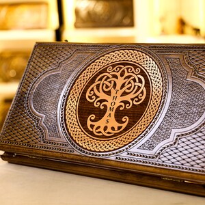 Gepersonaliseerde Backgammon stamboom gegraveerd uw naam, beste cadeau voor grootvader, cadeau voor beste vriend, gratis snelle express verzending