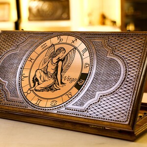 Backgammon Set Maagd Zodiac Sign / Gepersonaliseerd / Klassieke maten / Volledige set / Gratis snelle Express verzendoptie