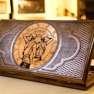 Backgammon Gemini Zodiac Sign / Gepersonaliseerd / Alle maten / Volledige set / Gratis snelle Express Shipping