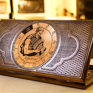Backgammon Waterman Zodiac Sign / Gepersonaliseerd / Alle maten / Volledige set / Gratis snelle Express Shipping