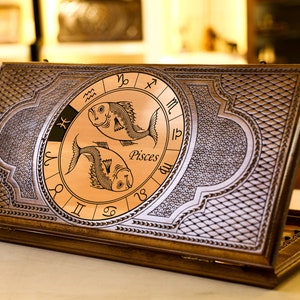 Backgammon Set Vissen Zodiac Sign / Gepersonaliseerd / Klassieke maten / Volledige set / Gratis snelle Express verzendoptie