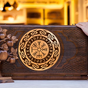Keltische backgammonset / Uniek backgammon met Keltisch ornament / Verjaardagscadeau / Alle maten / Gratis snelle expresverzending
