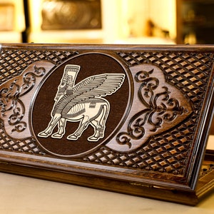 Assyrian Backgammon Set / Unique Luxury Backgammon Set / Personalized Gift / All Sizes / Full Set / Best Assyrian Gift