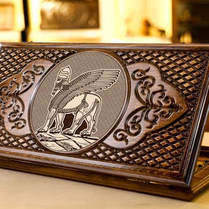 Assyrian Backgammon Set / Unique Luxury Backgammon Set / Personalized Gift / Dice and Case / Full Set / Best Assyrian Gift